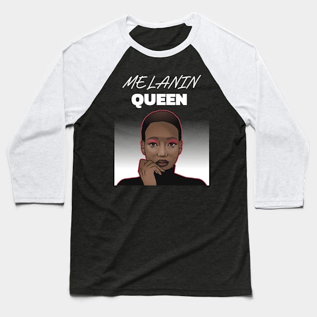 Melanin Queen Baseball T-Shirt by Eva Wolf